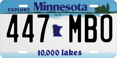 MN license plate 447MBO