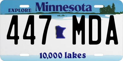 MN license plate 447MDA