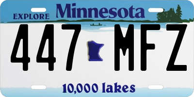 MN license plate 447MFZ