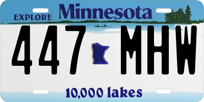 MN license plate 447MHW