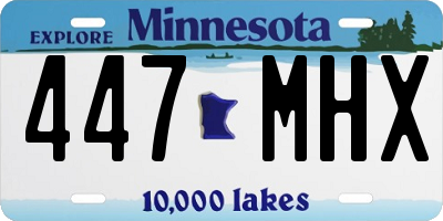MN license plate 447MHX