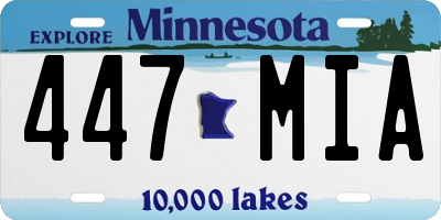 MN license plate 447MIA