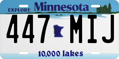 MN license plate 447MIJ