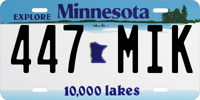 MN license plate 447MIK