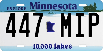 MN license plate 447MIP