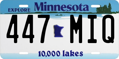 MN license plate 447MIQ