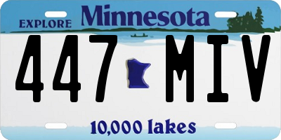 MN license plate 447MIV