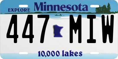 MN license plate 447MIW
