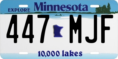 MN license plate 447MJF