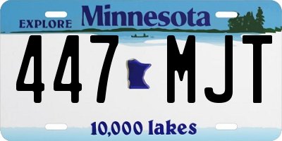 MN license plate 447MJT