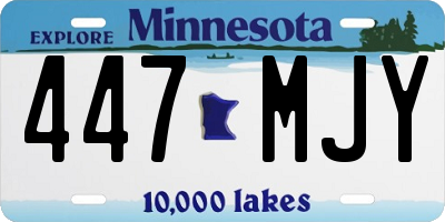MN license plate 447MJY