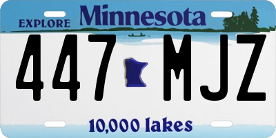 MN license plate 447MJZ
