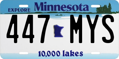 MN license plate 447MYS