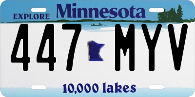 MN license plate 447MYV