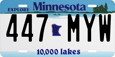 MN license plate 447MYW
