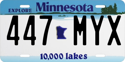 MN license plate 447MYX