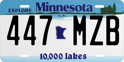MN license plate 447MZB