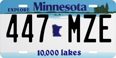 MN license plate 447MZE