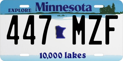MN license plate 447MZF