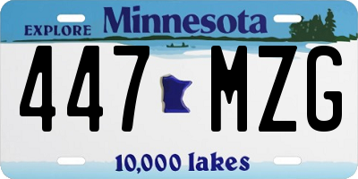 MN license plate 447MZG