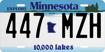 MN license plate 447MZH