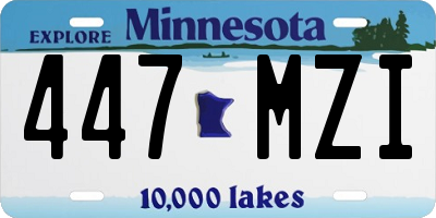 MN license plate 447MZI