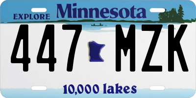 MN license plate 447MZK