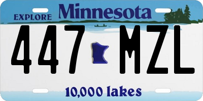 MN license plate 447MZL