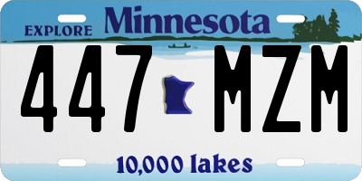 MN license plate 447MZM