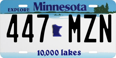 MN license plate 447MZN
