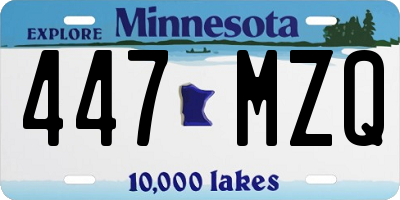 MN license plate 447MZQ