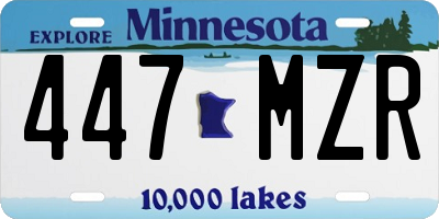 MN license plate 447MZR