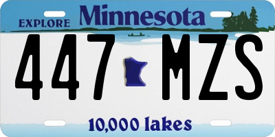 MN license plate 447MZS