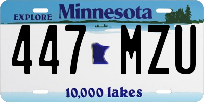 MN license plate 447MZU