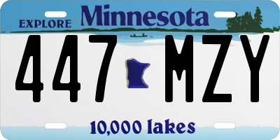 MN license plate 447MZY
