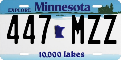 MN license plate 447MZZ