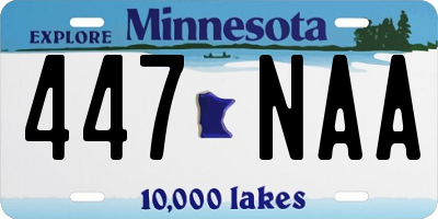 MN license plate 447NAA