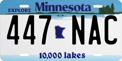 MN license plate 447NAC