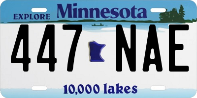 MN license plate 447NAE