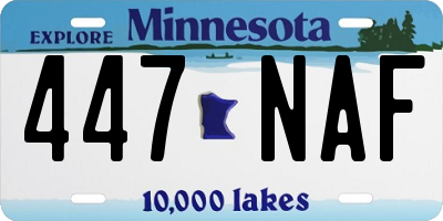 MN license plate 447NAF