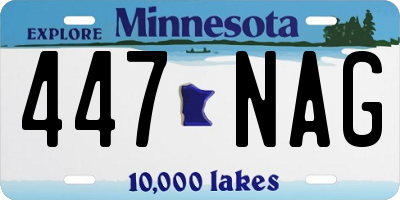 MN license plate 447NAG