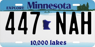 MN license plate 447NAH