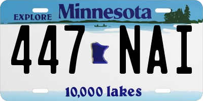 MN license plate 447NAI