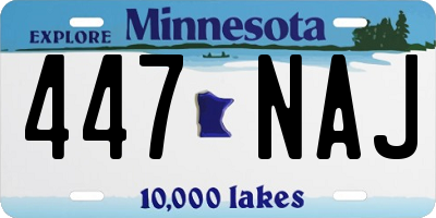 MN license plate 447NAJ