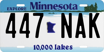 MN license plate 447NAK