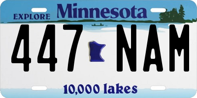 MN license plate 447NAM