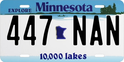 MN license plate 447NAN