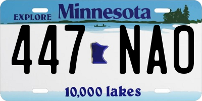 MN license plate 447NAO
