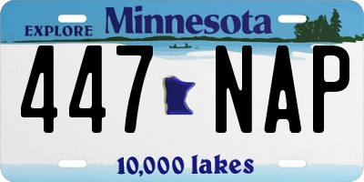MN license plate 447NAP