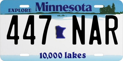 MN license plate 447NAR